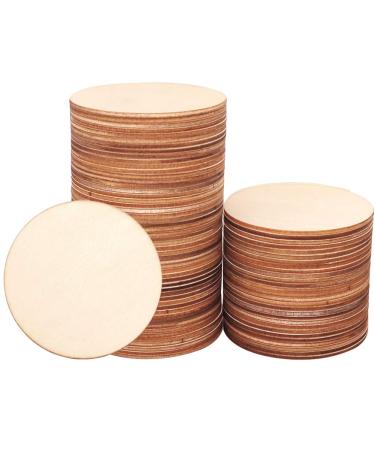 80pcs Unfinished Wood Circle 3 Inch Wooden Circles for Crafts for Wooden Coasters  DIY Crafts and Home Decoration Blank Wood Slices Children and Students DIY Props Circle Canvas