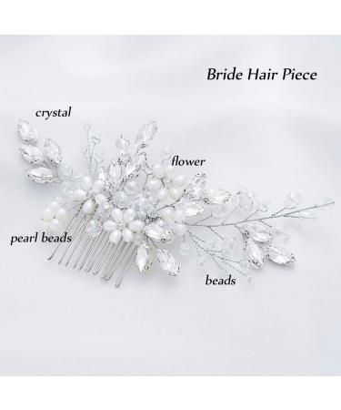 Jakawin Bride Wedding Hair Comb HC034 - Silver Bridal Hair Accessories for Women and Girls - Buy Online on GoSupps.com