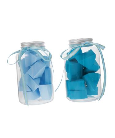 Angoily 2 Set Capsule Bottle Beauty Egg Makeup Puff Foundation Wedges Makeup Powder Puff Make- up Puff Clean Makeup Sponge Fan-shaped Puff Hydrophilic Polyurethane Cosmetic Cotton Pad