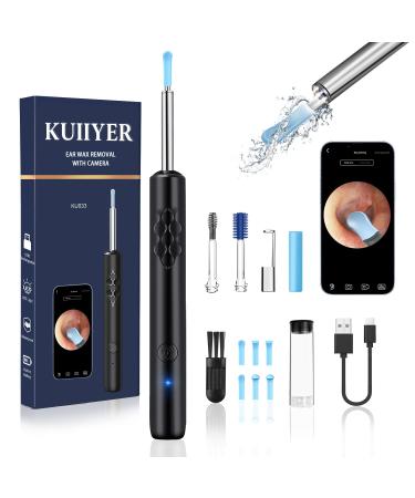 KUIIYER Ear Camera Blackhead Camera Earwax Removal Kit 1080P WiFi Ear Cleaner with Camera Blackhead Removal Tool & Spiral Ear Wax Remover Wireless Otoscope with Light for iPhone & Android