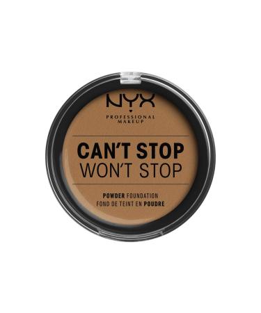 NYX Professional Makeup Can't Stop Won't Stop Full Coverage Powder Foundation Matte Finish Shine Control Long Lasting Vegan Formula Shade: Deep Honey 15.9 Warm Honey