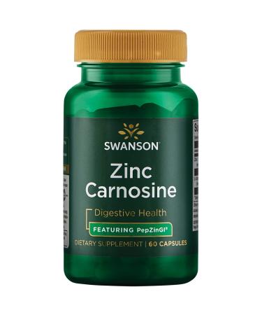 Swanson Zinc Carnosine (PepZin GI) - Natural Supplement Promoting Gastric Health & Digestive Support - Supports Microbial Balance in The Stomach - (60 Capsules) Brand: Swanson Ultra 60 Count (Pack of 1) - Buy Online on GoSupps.com
