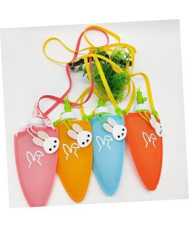 Adjustable Easter Kawaii Cute Silicone Straw Drink Bottle - Pink | Reusable Kids Shoulder Cup for Travel & Sports - Buy Online on GoSupps.com