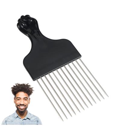 Afro hair comb metal loose comb curly hair product durable stainless steel smooth round broth hairstyling tool for natural curly hair constant wave and afro large beards