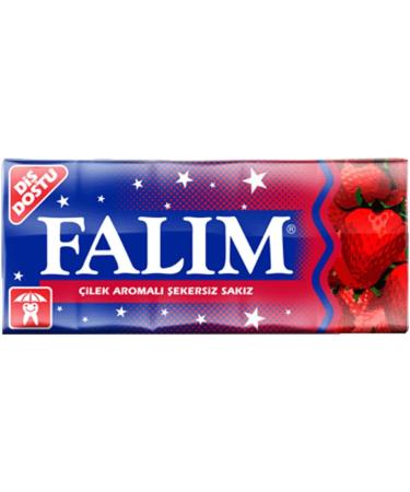 Falim Strawberry Flavored Sugar-Free Chewing Gum 5-Pack 20 Pieces - Buy Online on GoSupps.com