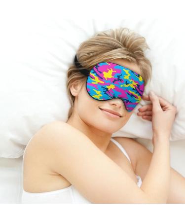 Premium Neon Camouflage Sleep Mask for Women - Adjustable Eye Shades with Elastic Strap | International Shipping Available - Buy Online on GoSupps.com