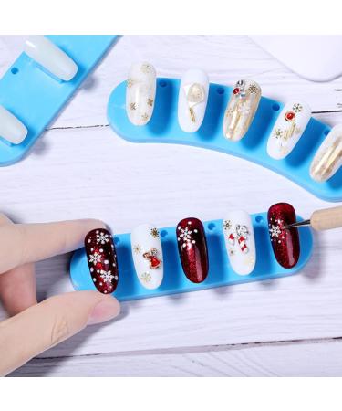 Beavorty 6 Boxes Fake Nail Art Practice Stand nail salon tools Nail Tips Training Tool nail practice fingers nail polish stand holder Nail Training stand nails gel straight elbow manicure - Buy Online on GoSupps.com