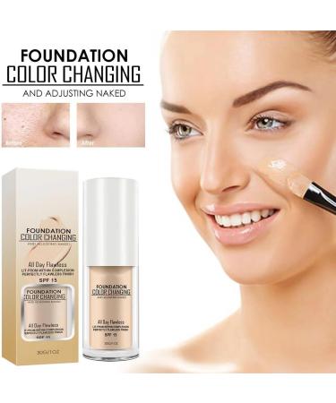 Flawless Colour Changing Foundation Makeup SPF 15 Warm Skin Tone Foundation Liquid Foundation Makeup Waterproof Foundation for Mature Skin Long Lasting Face Moisturizing Liquid Cover Concealer(1pc) - Buy Online on GoSupps.com