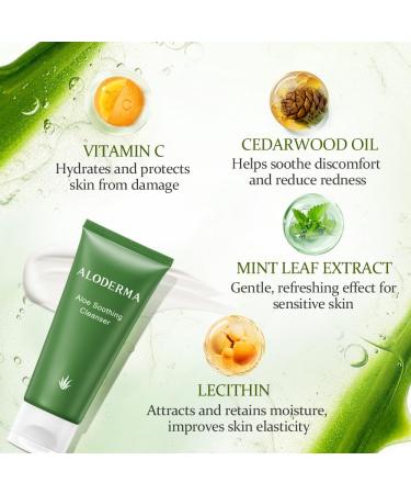 Aloderma Aloe Cleanser Set 2 Pieces - Soothing Cleanser Brightening Face Wash - Buy Online on GoSupps.com
