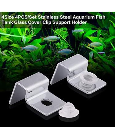 Stainless Steel Aquarium Glass Cover Support - 4 pcs, Anti-Slip, Universal Lid Clips 8mm - Buy Online on GoSupps.com