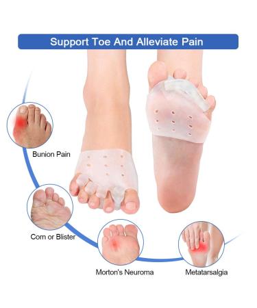 Haofy Toe Spreader Silicone Gel Separator Set | Hallux Valgus & Hammer Toe Correction for Men & Women | Includes 2 Pairs of Midfoot Pads & Toe Separator Kit - Buy Online on GoSupps.com