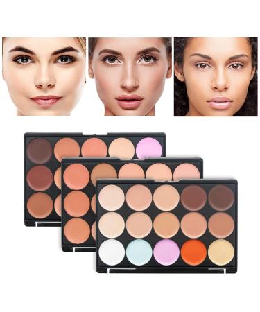 Pure Vie 15-Color Hydrating Cream Concealer Palette - Full Coverage Correcting Makeup Kit for Dark Circles, Acne, and Blemishes - Buy Online on GoSupps.com