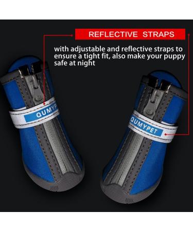 QUMY Dog Shoes for Small Dogs - Winter Snow & Summer Paw Protectors - Waterproof & Anti-Slip Sole - Blue Size 5 - Buy Online on GoSupps.com