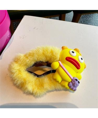 xbiez Cartoon Rubber Clownfish Hair Clip Cute Cloud Shape Snap Hairpin Furry Plush Barrettes Winter Headdress Hair Accessories Pink - Buy Online on GoSupps.com