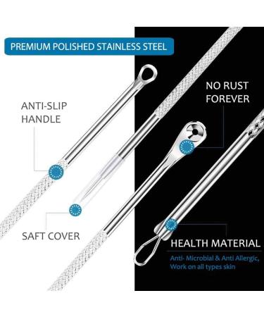 Edinber 7-Part Blackhead Removal Tool Set | Professional Acne & Pimple Extractors | Facial Care Tools - Buy Online on GoSupps.com