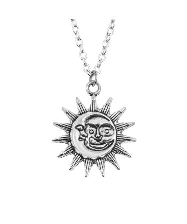 Oralgo's chic necklace with sun and moon trailer fashionable necklace with sun and moon pendant stylish silver/gold necklaces for fashion individuals shape metal