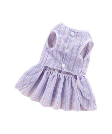 Pet Dress for French Bulldog Bichon Teddy Pomeranian Dog Supplies Pet Dress for French Bulldog Bichon Teddy Pomeranian Stylish Striped with Bowknot Breathable Easy to Wear XL Light Blue