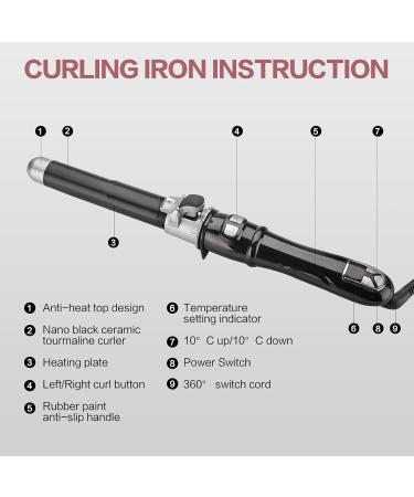 TANSHINE Automatic Rotating Curling Iron 1.1 Inch Large Barrel Hair Waver Curling Wand for Long Hair Electric Auto Big Self Curler with Adjustable Heat Settings Spinning Curling Iron 28mm Barrel Black 1.1IN Black - Buy Online on GoSupps.com