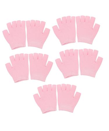 FOMIYES 5 Pairs Gel Moisturizing Gloves Grooming Glove Hand Care Gloves Moisturizing Repair Gloves Mens Glove Touch Screen Moisturizing Gloves Cotton Skin Gel Pink Knitting Keep Warm Man