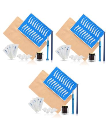 Beavorty 3pcs Pencil Microblading Blue Kit Cup Practice & Skin Eye D Embroidery Coffee Manual Eyebrow