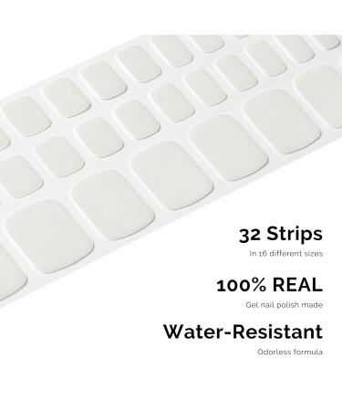Self-Adhesive Pearl White Nail Film - 32 UV Hardening Gel Nail Wraps | Perfect Gift for Women & Girls - Buy Online on GoSupps.com