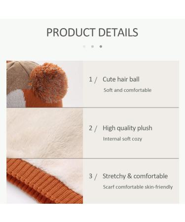 DORRISO Cute Kids Orange Knitted Caps Scarf Set for Autumn/Winter | Boys Girls Newborn Baby Beanies Hat | Warm & Comfortable - Buy Online on GoSupps.com