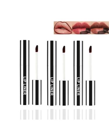 3 PCS Crayon a Levre 3 Colors Detachable Lip Liner Lip Stain Tattoo Peel Off Imperm ables & Longue Dur e pas de Bavures Naturel Nourrir Terne L vres pour L vres D finies et Repulp es Brun + brun fonc + vin rouge