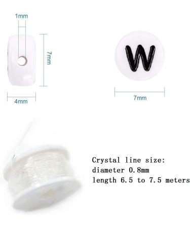 Amaney 1400pcs 4x7mm White Acrylic Alphabet Letter Beads - Heart Pattern with Crystal Line for Jewelry Making - Buy Online on GoSupps.com
