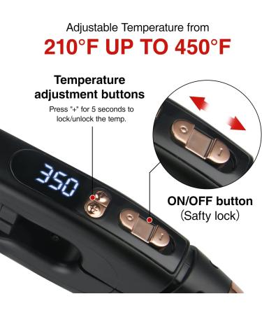 Pritech Mini Flat Iron Portable Hair Straightener - 1'' Plate, 13 Adjustable Temps, Black - Buy Online on GoSupps.com