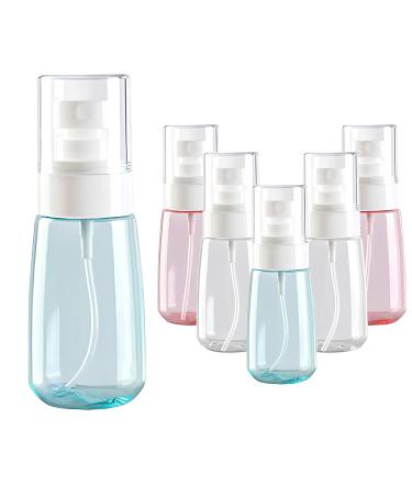IEMIEBSHA 6PCS Small Spray Bottle Travel Size 60 ml Leak Proof Fine Mist Spray Hair Bottles with Labels Small Refillable Liquid Container for Essential Oils Perfumes Liquid Cosmetic