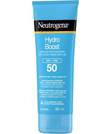 Neutrogena Hydro Boost Water Gel Sunscreen Lotion with Broad Spectrum SPF 50 Water-Resistant & Non-Greasy Hydrating Sunscreen Lotion Oil-Free 88 mL 1 count (Pack of 1) SPF 50 - Buy Online on GoSupps.com