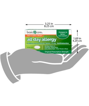 Amazon Basic Care Cetirizine Hydrochloride 10mg Antihistamine Tablets - 90 Count - Buy Online on GoSupps.com