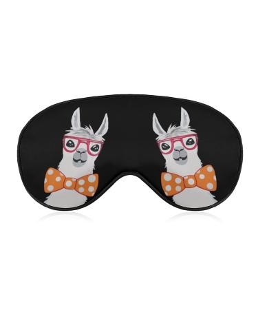 Sunglass Alpace Llama Eye Mask Sleep Blindfold with Adjustable Strap Blocks Light Night Blinder for Travel Sleeping Yoga Nap Women Men