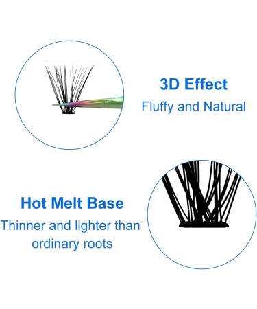 D Curl 0.07mm 14mm Individual Cluster Eyelash Extensions - 30 Root DIY Lashes - Clusters-30D-0.07-D-14 - Buy Online on GoSupps.com