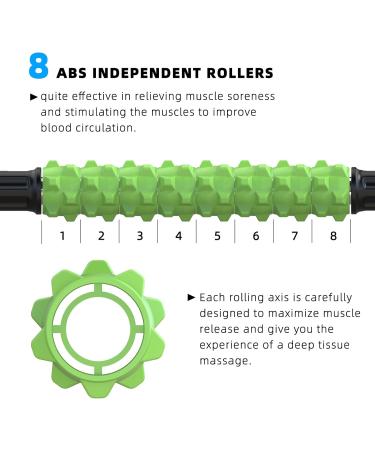 ARGOMAX Green Massage Tab with Rollers - Relief for Sore Muscles & Physiotherapy | Muscle Therapy Roller Stick - Buy Online on GoSupps.com