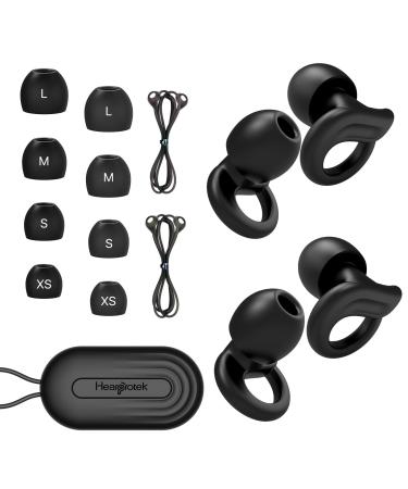 Hearprotek Ear Plugs for Sleep 2 Pairs Silicone Noise Cancelling Ear Plugs Soft Ear Plugs for Sleeping Noise Reduction Snoring Flying Tinnitus Relief Autism (29dB) Black - Buy Online on GoSupps.com