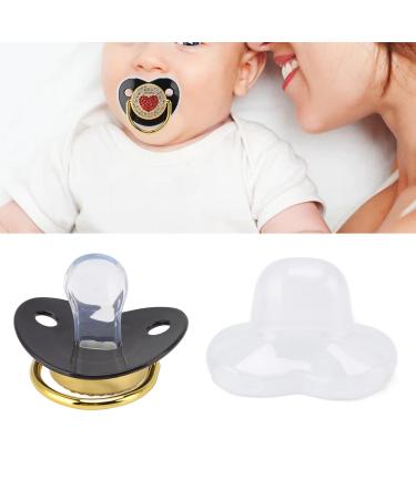 Personalized Bling Pacifier - Shiny Heart-Shaped Rhinestone Baby Nipple | Soft Light Newborn Gift - Black - Buy Online on GoSupps.com