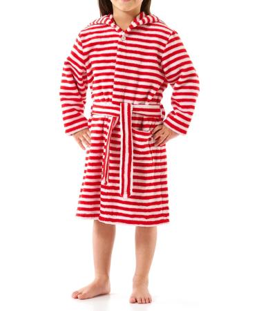 Schiesser Girls Bathrobe 116 - Red White Striped | International Shipping Available - Buy Online on GoSupps.com