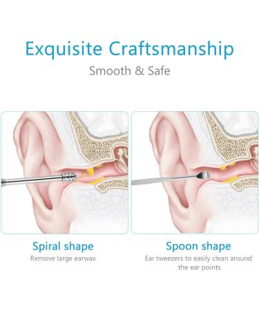Professional 2 Sets Ear Pick Kit | Metal Spatula & Cleaning Tweezers | Ear Wax Picking Tools for Spiral Ear Spoon | Ear Wax Scoop Cleaner - Buy Online on GoSupps.com