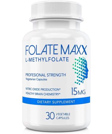 L-Methylfolate 15mg - 30 Capsules - Professional Strength Active Methyl Folate - 5-MTHF Supplement for Men & Women - Non GMO, Gluten Free, No Fillers