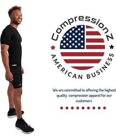 CompressionZ Men's Performance Compression Shorts with Pockets - Black, X-Large - Buy Online on GoSupps.com