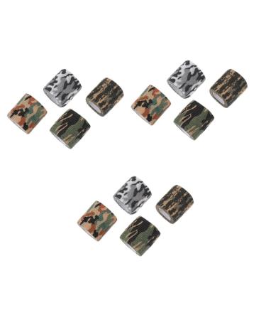 Toddmomy 12 Rolls Outdoor Camouflage Self-Adhesive Bandages Clear PVC Bag Waterproof Bandages Outdoor Tape Compression First Wrapping Paper Non-Woven Fabric Pressurize