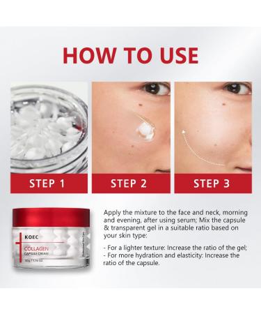 KOEC Deep Triple Collagen Capsule Cream Face Moisturizer with Niacinamide Hydrating & Firming Tightening Daily Face Cream Korean Skincare Stocking Stuffers for Women 1.76 FL OZ - Buy Online on GoSupps.com