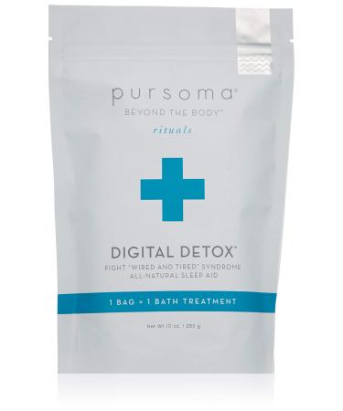 Pursoma Digital Detox Cleansing Bath Soak  Natural Sleep Aid and Sleep Soak with French Green Clay and French Grey Sea Salt - Detox Bath Salts for Body Cleanse  Fights Wired and Tired Syndrome  10 oz