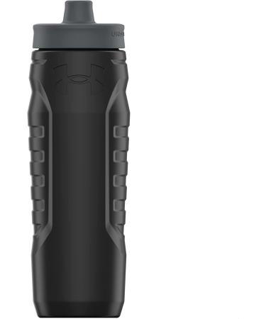 Under Armour Sideline 32oz Squeeze Water Bottle - BPA Free with One-Way Valve Lid - Ideal for Cycling, Gym, Hiking - Black Pitch Grey - Buy Online on GoSupps.com