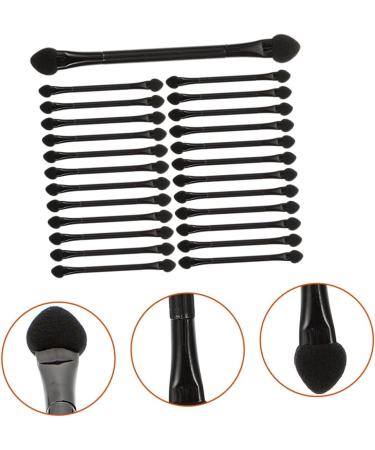 CANIGHT 25 Pcs Double Ended Eye Shadow Stick Lip Balm Brush Tool Eyeshadow Applicator Black Plastic - Buy Online on GoSupps.com