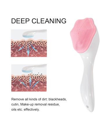 Beomeen 2 Pack Silicone Face Scrubber Exfoliating Brush - Manual Handheld Facial Cleansing Brush for Blackhead Removal & Skincare - Soft Bristles, Waterproof (Blue Pink) - Buy Online on GoSupps.com