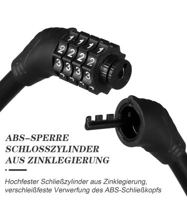 Popuppe 2-Piece Bicycle Lock Set - High-Security Number Code Cable Lock for Bikes Motorcycles and Scooters | Safe Theft Protection - Buy Online on GoSupps.com