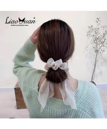 6-Piece Chiffon Floral Hair Scarf Bow Scrunchies Set for Women and Girls - Buy Online on GoSupps.com