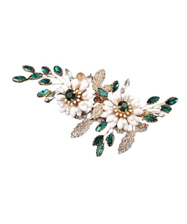 Ipetboom Bridal Hair Clips Wedding Hair Clips Flower Hairpin Hair Clips for Girls Flower Hair Side Comb Rhinestone Flower Hair Pins Hair Accessories Rose Gold Metal Vintage Bride